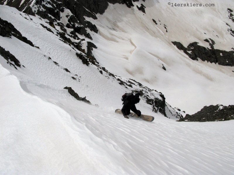 Jarrett Luttrell snowboarding Kendall Peak near Silverton, CO.