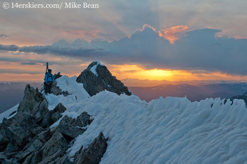 Carl Dowdy skiing Capitol Peak. 