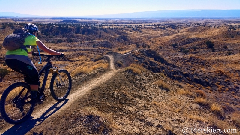 Natalie Moran mountain biking the 18 Road Zone near Fruita.