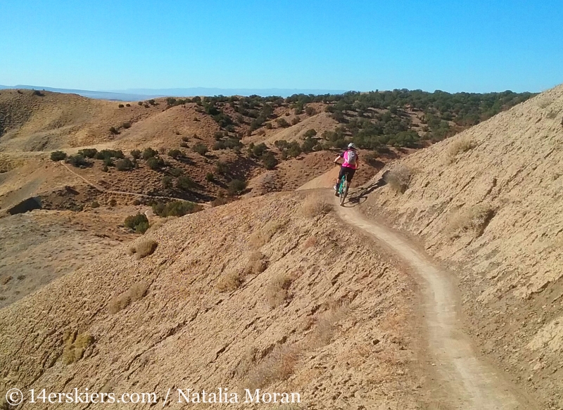 Brittany Walker Konsella mountain biking the 18 Road zone near Fruita.