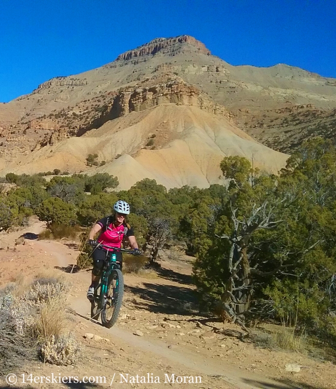 Brittany Walker Konsella mountain biking the 18 Road zone near Fruita.