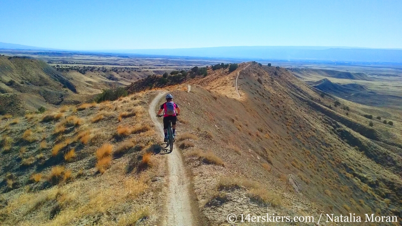 Brittany Walker Konsella mountain biking the 18 Road zone near Fruita.