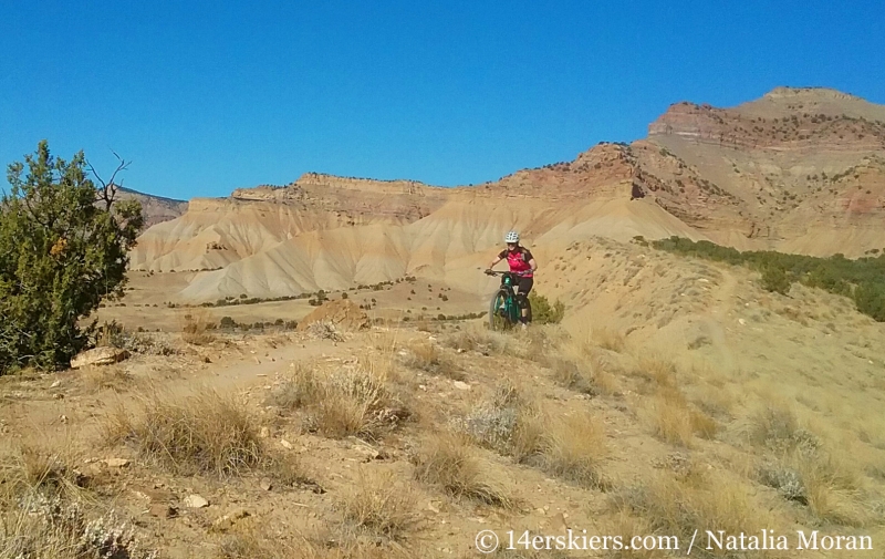 Brittany Walker Konsella mountain biking the 18 Road zone near Fruita.