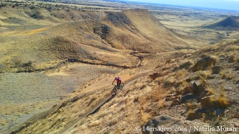 Brittany Walker Konsella mountain biking the 18 Road zone near Fruita.