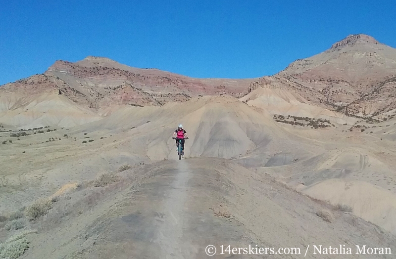 Brittany Walker Konsella mountain biking the 18 Road zone near Fruita.