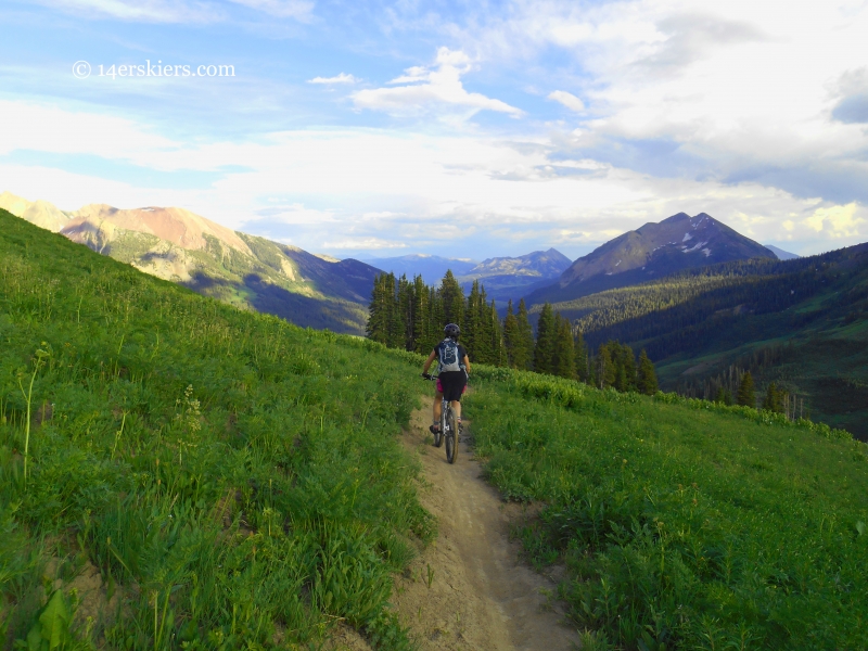 Jenny Veilleux riding trail 401 near Crested Butte