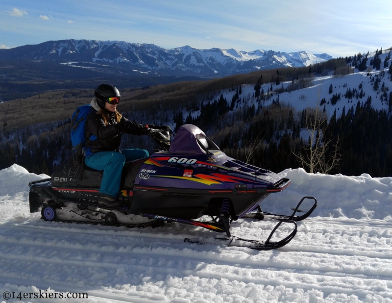 Snowmobiling on easy groomed roads during ACL recovery.