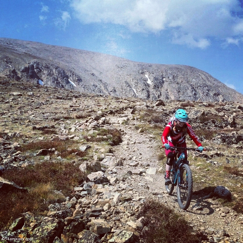 Mountain biking Mount Elbert. 