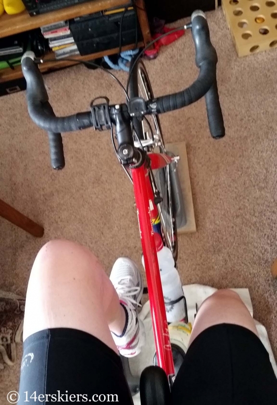 Stationary bike after ACL surgery.