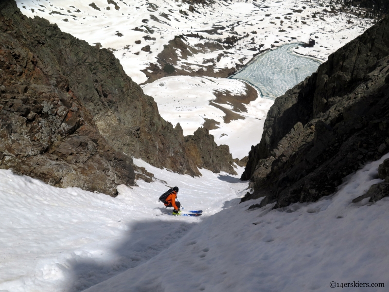 skiing towards anderson lake and lincoln creek