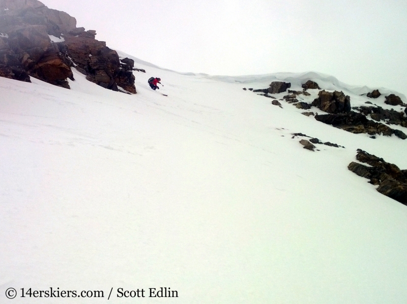Brittany Walker Konsella backcountry skiing Argentine Peak.