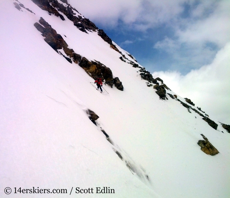 Brittany Walker Konsella backcountry skiing Argentine Peak.