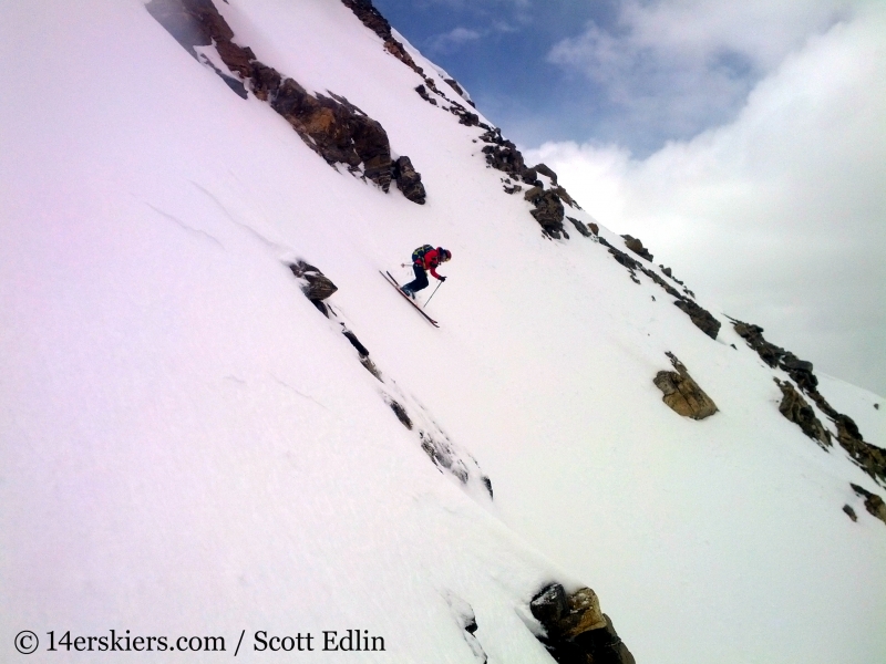 Brittany Walker Konsella backcountry skiing Argentine Peak.