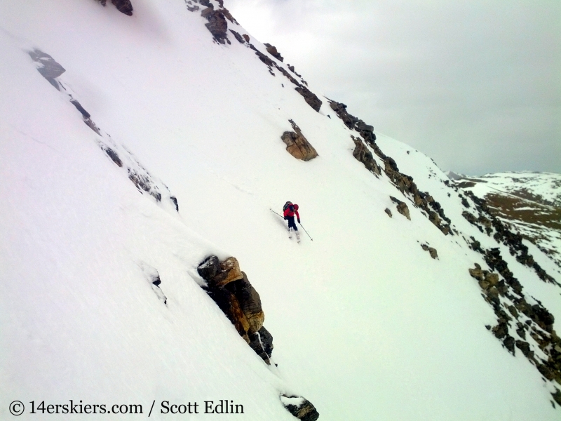 Brittany Walker Konsella backcountry skiing Argentine Peak.