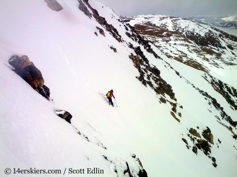 Brittany Walker Konsella backcountry skiing Argentine Peak.