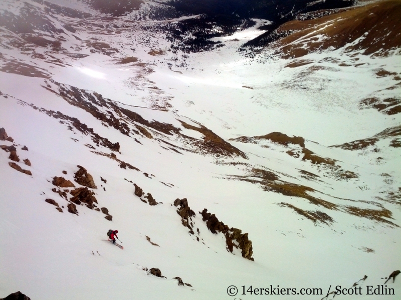 Brittany Walker Konsella backcountry skiing Argentine Peak.