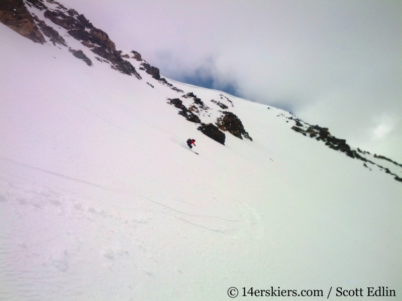 Brittany Walker Konsella backcountry skiing Argentine Peak.