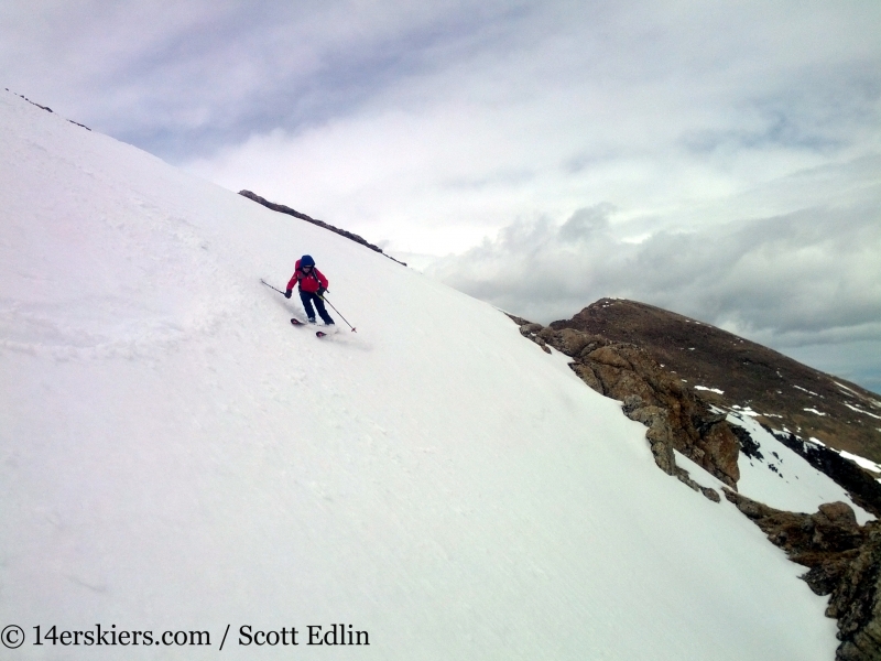 Brittany Walker Konsella backcountry skiing Argentine Peak.