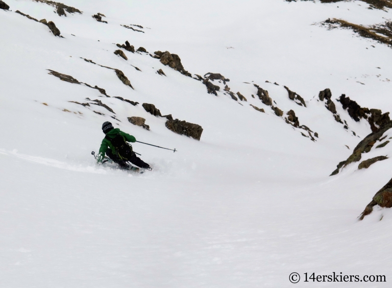 Scott Edlin backcountry skiing Argentine Peak.