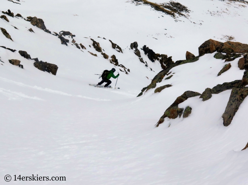 Scott Edlin backcountry skiing Argentine Peak.