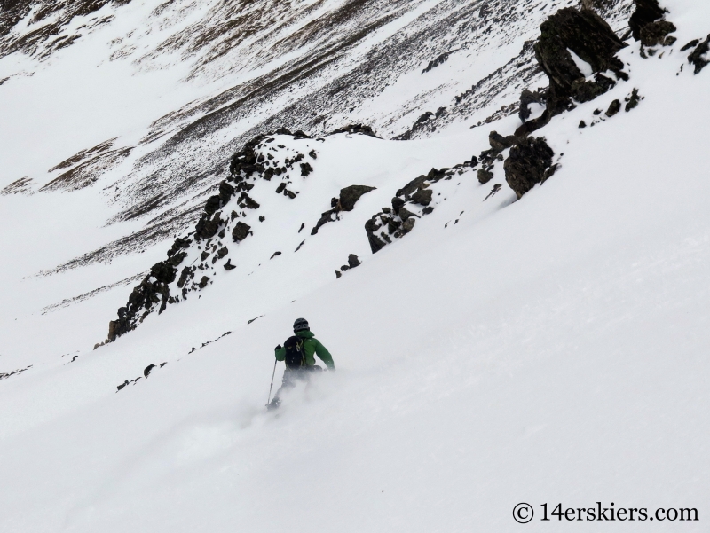 Scott Edlin backcountry skiing Argentine Peak.