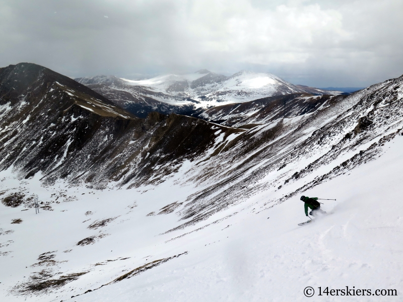 Scott Edlin backcountry skiing Argentine Peak.
