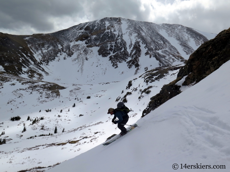 Scott Edlin backcountry skiing Argentine Peak.