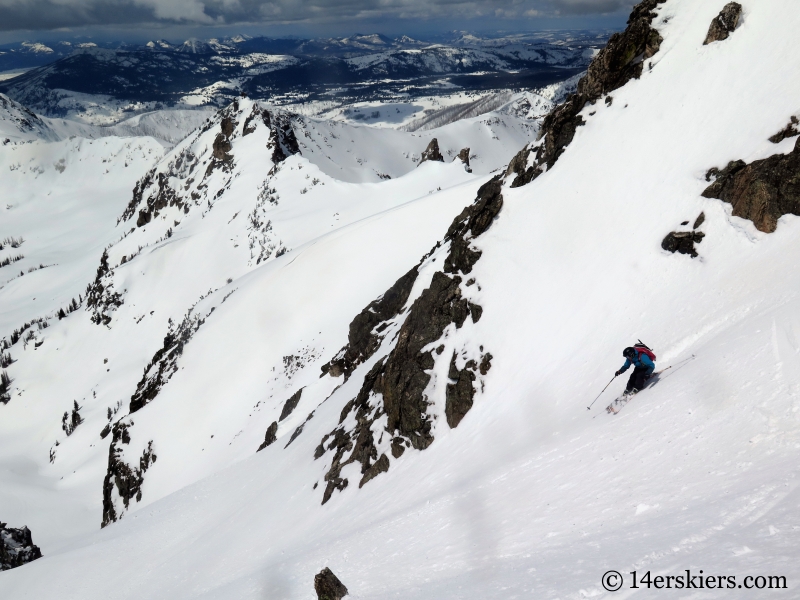 Larry Fontaine backcountry skiing Big Agnes Mountain.