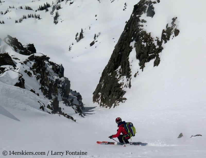 Brittany Walker Konsella backcountry skiing Big Agnes Mountain.