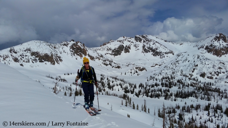 Brittany Walker Konsella with Big Agnes Mountain behind.