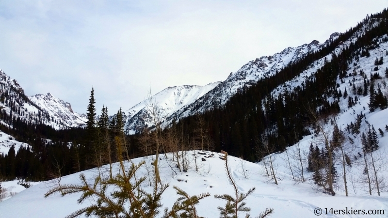 Pitkin Creek Valley views while backcountry skiing in the Gore Range. 