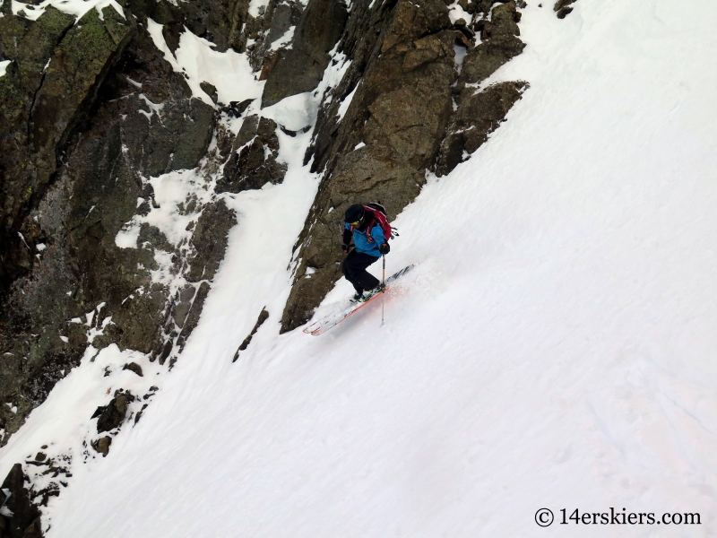 Larry Fontaine backcountry skiing the Purple S Couloir in Crested Butte
