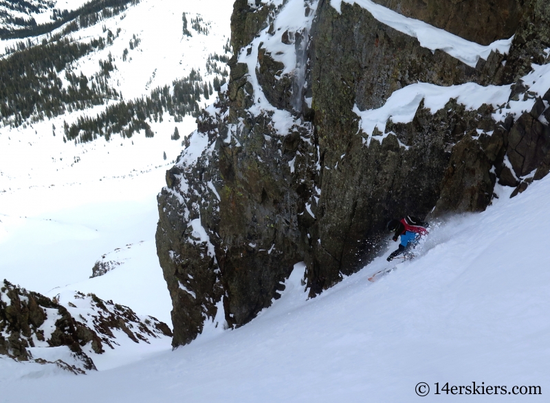 Larry Fontaine backcountry skiing the Purple S Couloir in Crested Butte