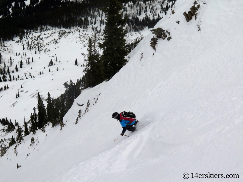 Larry Fontaine backcountry skiing in Crested Butte, Axtell Pencil Couloir