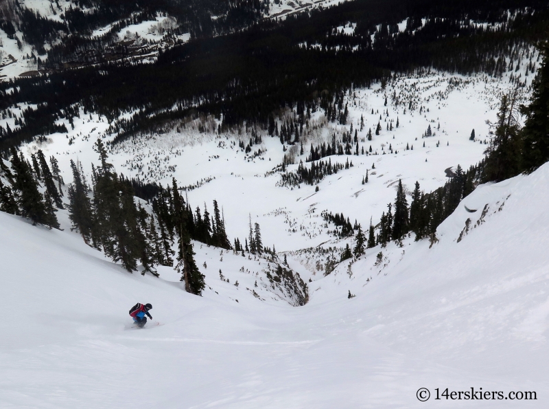 Larry Fontaine backcountry skiing in Crested Butte, Axtell Pencil Couloir