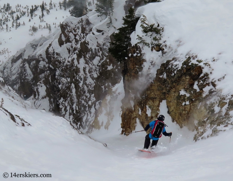 Larry Fontaine backcountry skiing in Crested Butte, Axtell Pencil Couloir