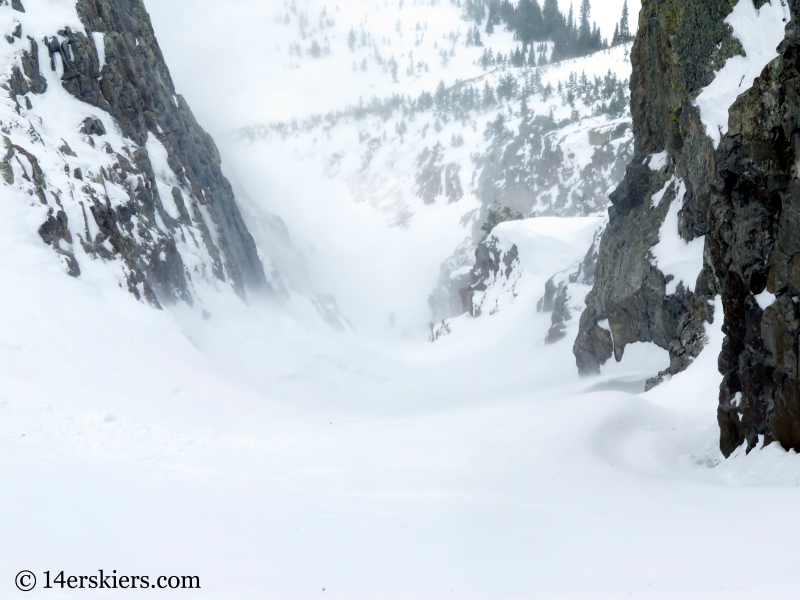 Pencil Couloir on Axtell in Crested Butte.