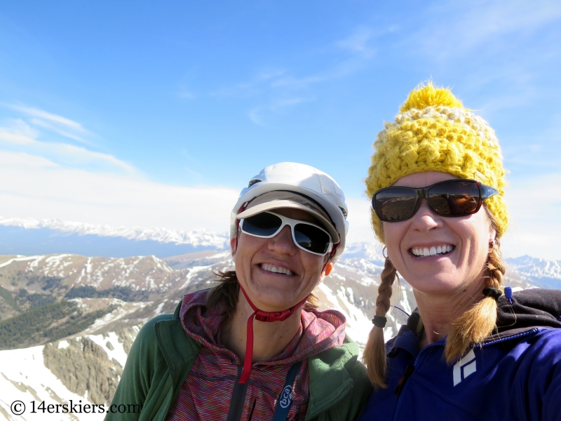 Natalie Moran and Brittany Konsella on the summit of Emma Burr Mountain.