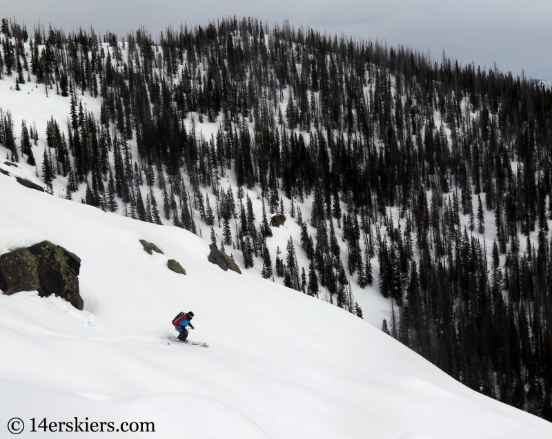 Larry Fontaine backcountry skiing Farwell Mountain, North Routt, near Steamboat Springs, CO