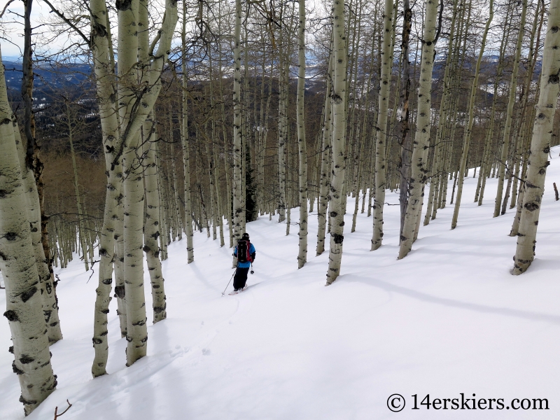 Larry Fontaine backcountry skiing Farwell Mountain, North Routt, near Steamboat Springs, CO