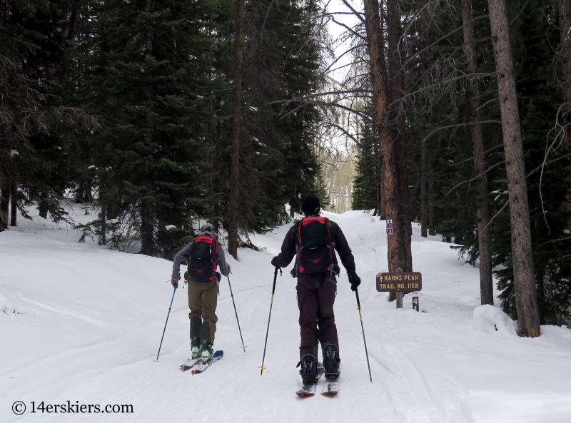 Backcountry skiing Hahs Peak in North Routt, near Steamboat Springs, CO.