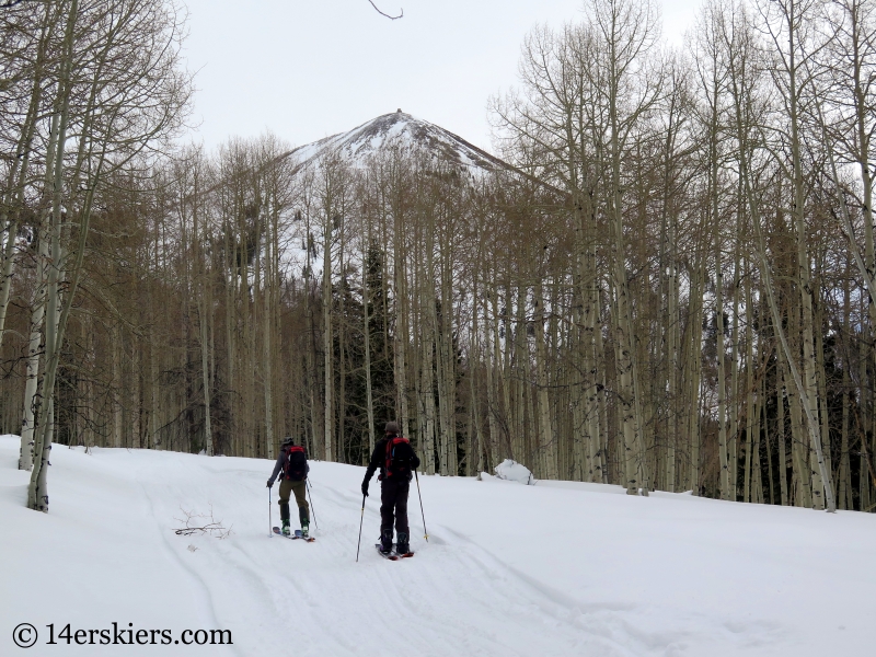Backcountry skiing Hahs Peak in North Routt, near Steamboat Springs, CO.