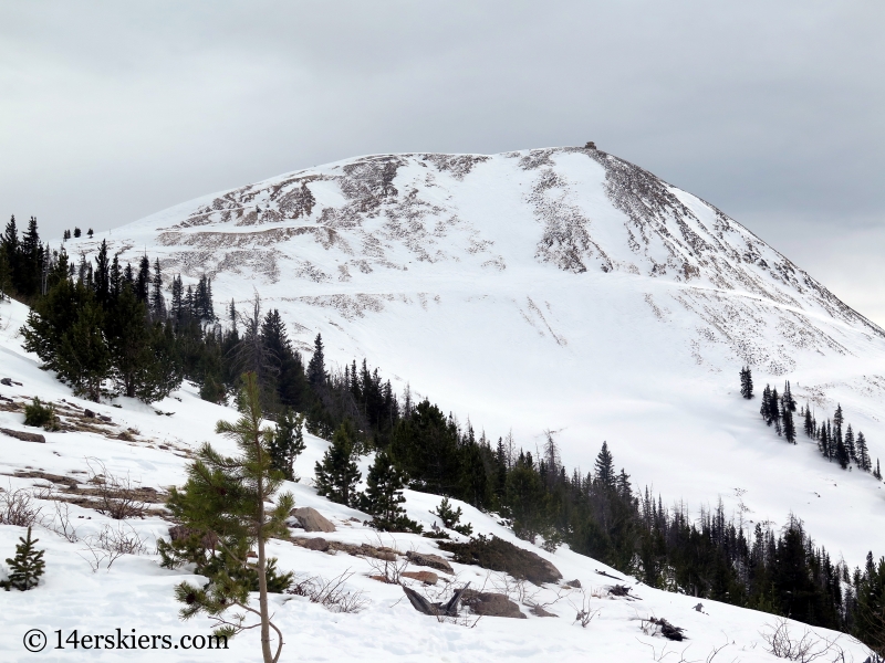 Backcountry skiing Hahs Peak in North Routt, near Steamboat Springs, CO.