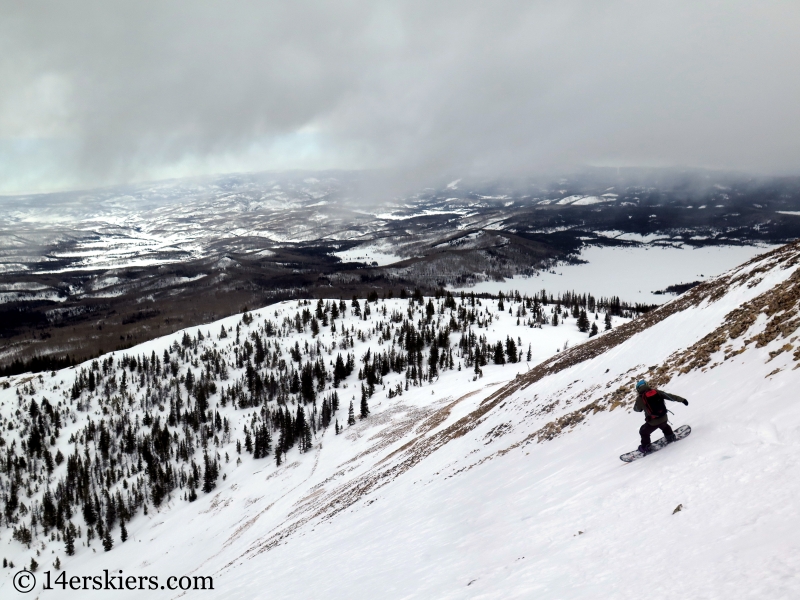 Colin backcountry skiing Hahs Peak in North Routt, near Steamboat Springs, CO.