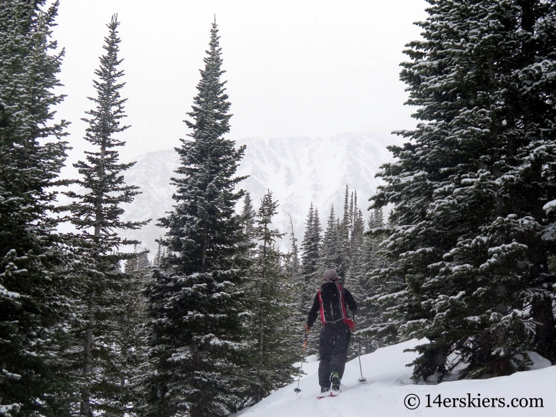 Larry Fontaine backountry skiing near Nokhu Crags