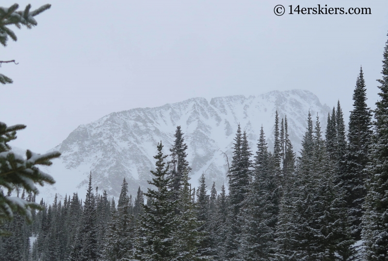 Backcountry skiing near Nokhu Crags