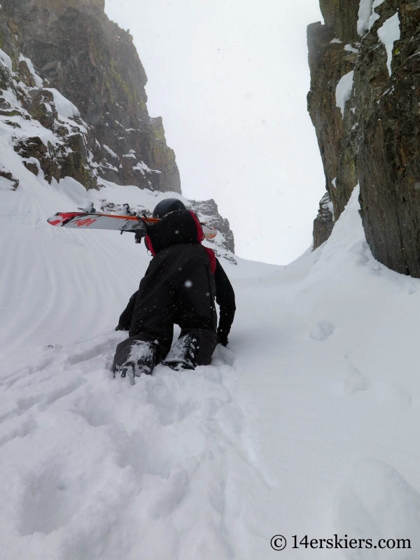 Larry Fontaine backcountry skiing at Nokhu Crags near Cameron Pass