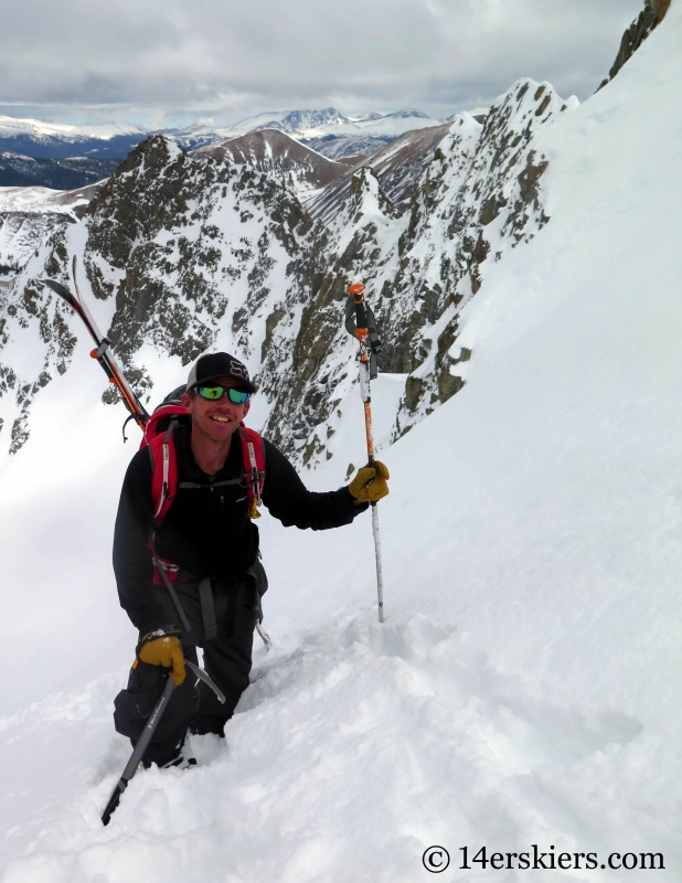 Larry Fontaine backcountry skiing at Nokhu Crags near Cameron Pass