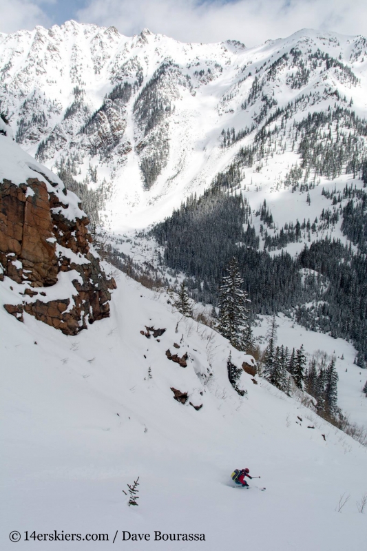 Brittany Walker Konsella backcountry skiing on Outpost Peak in the Gore Range.