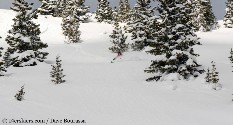 Brittany Walker Konsella backcountry skiing on Outpost Peak in the Gore Range.